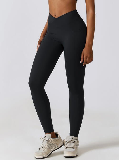 Wide Waistband Active Leggings GOTIQUE Collections