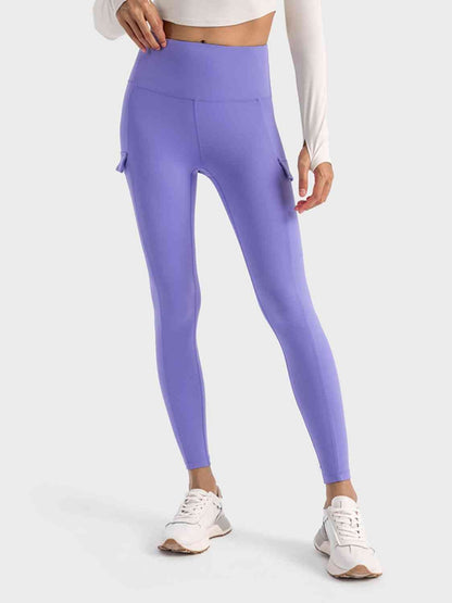 Wide Waistband Pocketed Sports Leggings GOTIQUE Collections