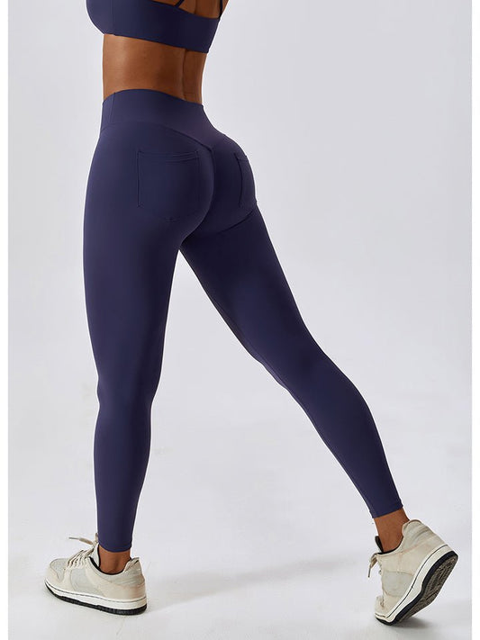 Wide Waistband Sports Leggings with Pockets GOTIQUE Collections
