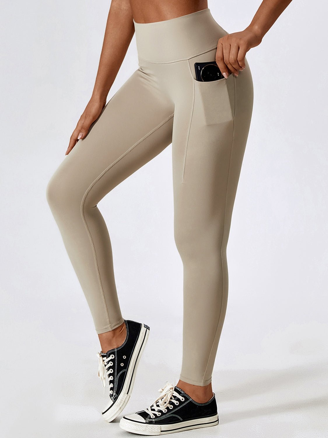 Wide Waistband Sports Pants with Side Pockets GOTIQUE Collections