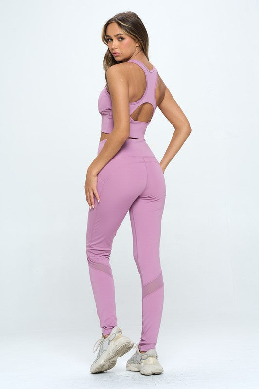 Women's Two Piece Activewear Set Cut Out Detail GOTIQUE Collections