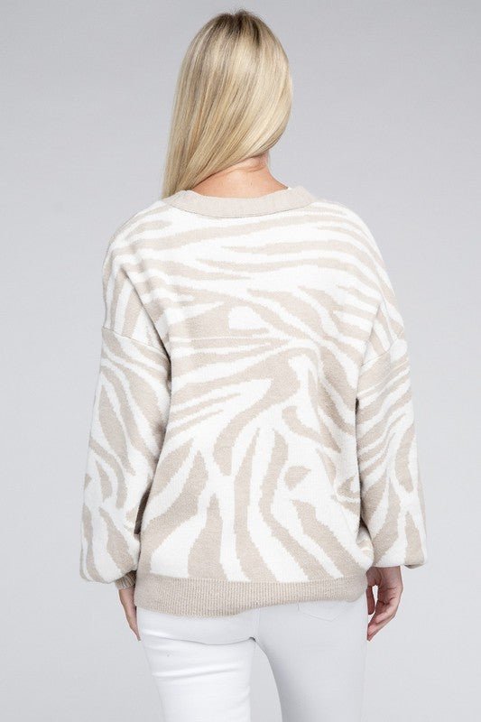 Zebra Pattern Cardigan GOTIQUE Collections