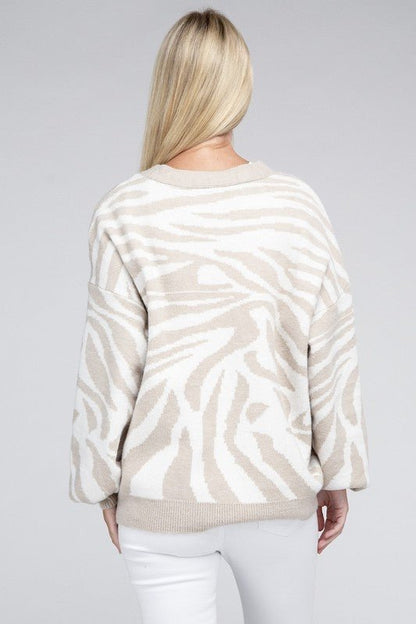 Zebra Pattern Cardigan GOTIQUE Collections