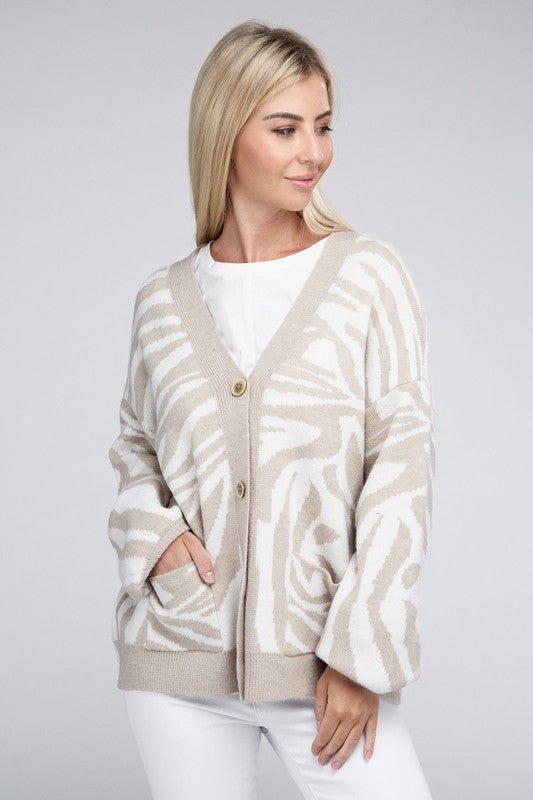 Zebra Pattern Cardigan GOTIQUE Collections