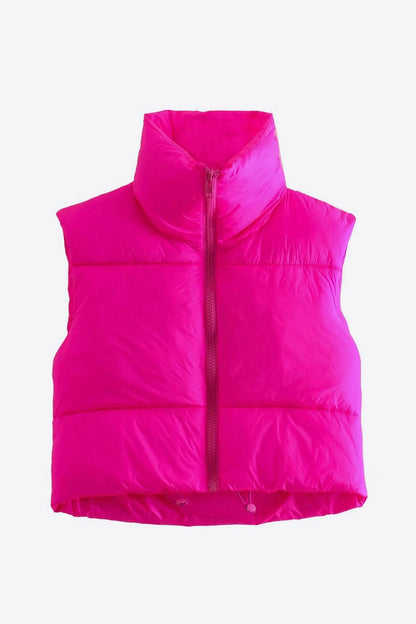 Zip-Up Drawstring Puffer Vest GOTIQUE Collections