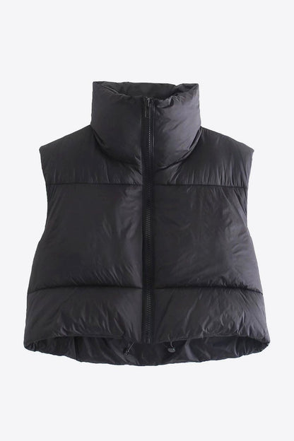 Zip-Up Drawstring Puffer Vest GOTIQUE Collections