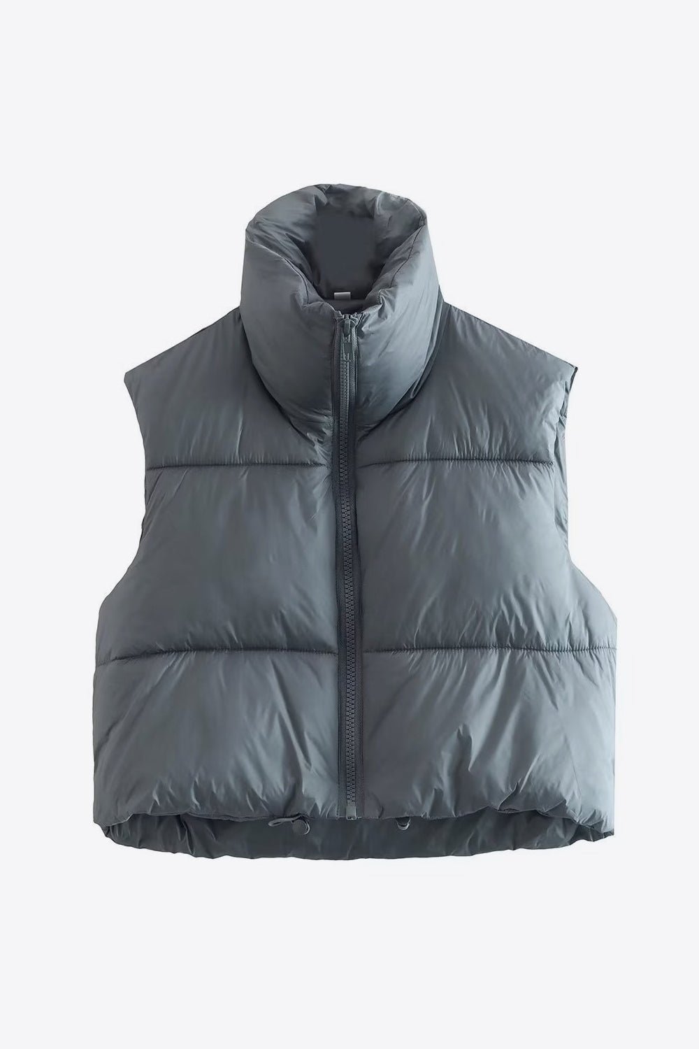 Zip-Up Drawstring Puffer Vest GOTIQUE Collections