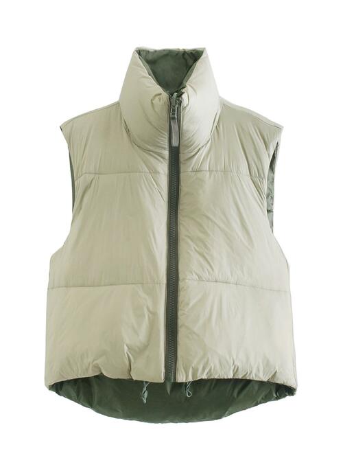 Zip Up Drawstring Reversible Vest GOTIQUE Collections